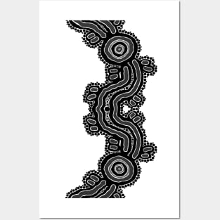 Aboriginal Art - Road Black Posters and Art